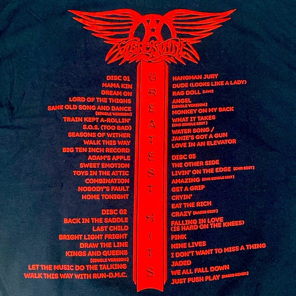 Aerosmith Greatest Hits Double-Sided Graphic T-Shirt - Size Medium - NWT - Picture 4 of 5